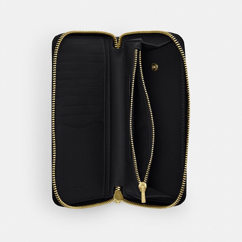 Long Zip Around Wallet With Detachable Card Case, IM/BLACK, hi-res image number 3