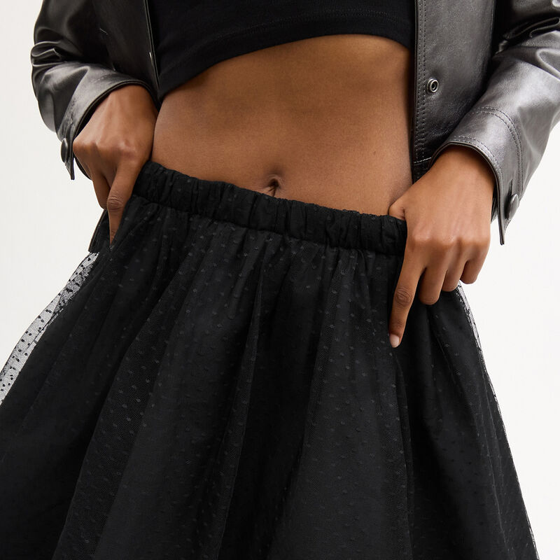 Tulle Midi Skirt, BLACK, hi-res image number 4