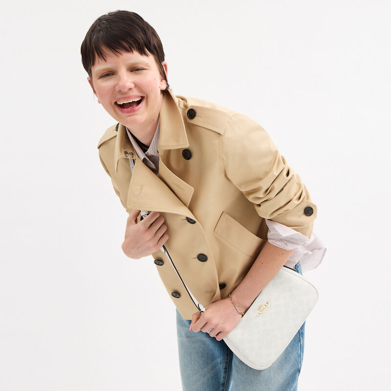 Teri Shoulder Bag In Signature Canvas, IM/WHITE/CHALK, hi-res image number 4