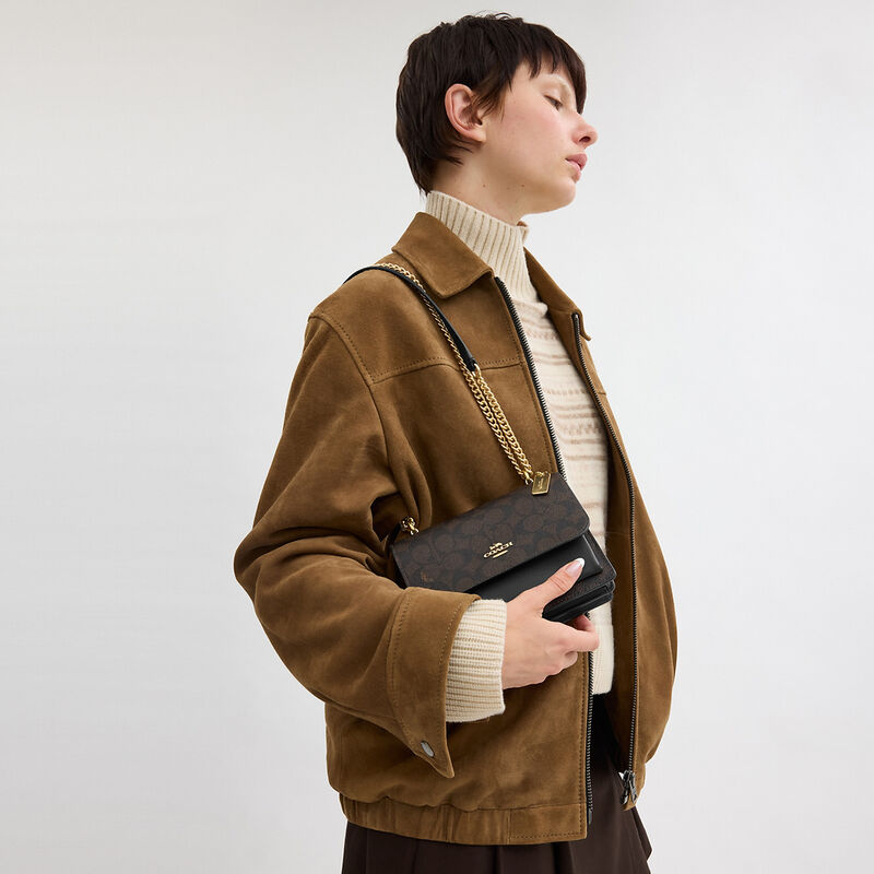 Mini Klare Crossbody Bag In Signature Canvas, IM/WALNUT/BLACK, hi-res image number 5