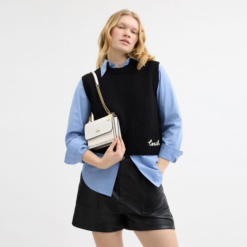 Mini Klare Crossbody Bag In Signature Canvas, IM/WHITE/CHALK, hi-res image number 5