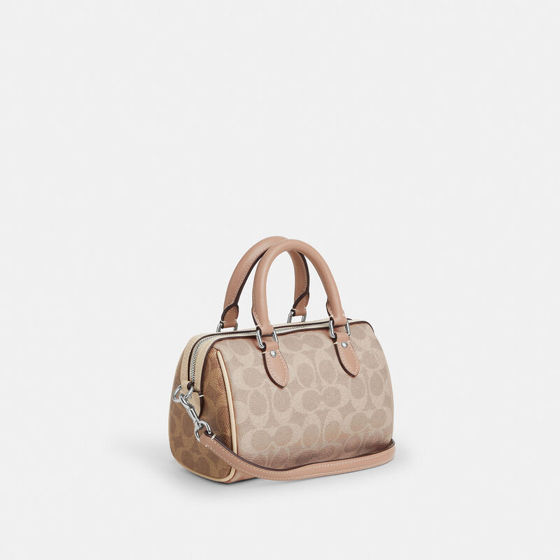 Mini Rowan Crossbody Bag In Blocked Signature Canvas