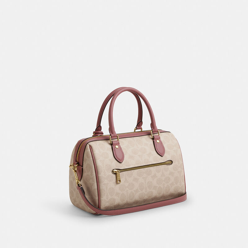 Rowan Satchel Bag In Signature Canvas With Heart Charm