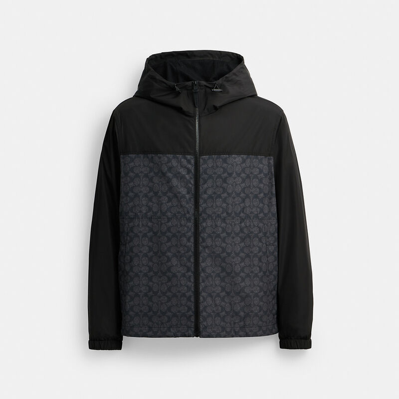 Signature Full Zip Windbreaker In Recycled Polyester