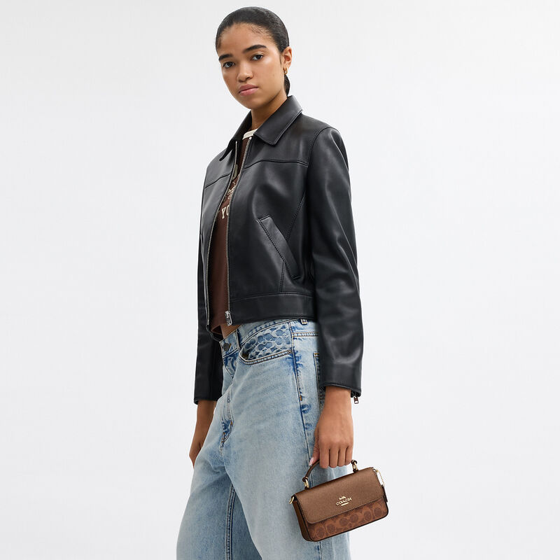 Mini Josie Top Handle Bag In Signature Canvas, IM/BROWN/COPPER, hi-res image number 6