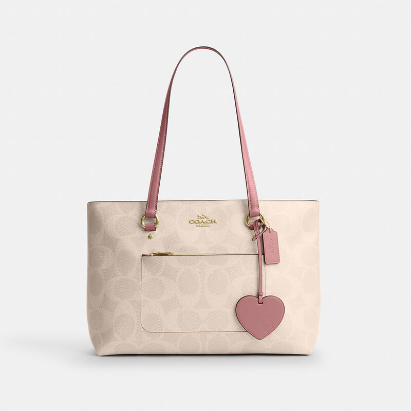 Station Tote Bag with Signature Heart Bag Charm