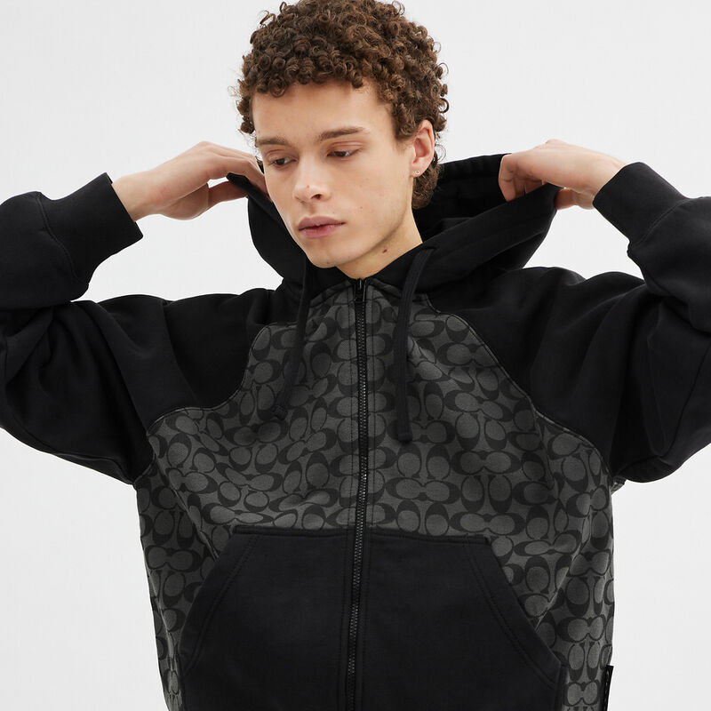 Signature Zip Hoodie, CHARCOAL SIGNATURE, hi-res image number 4