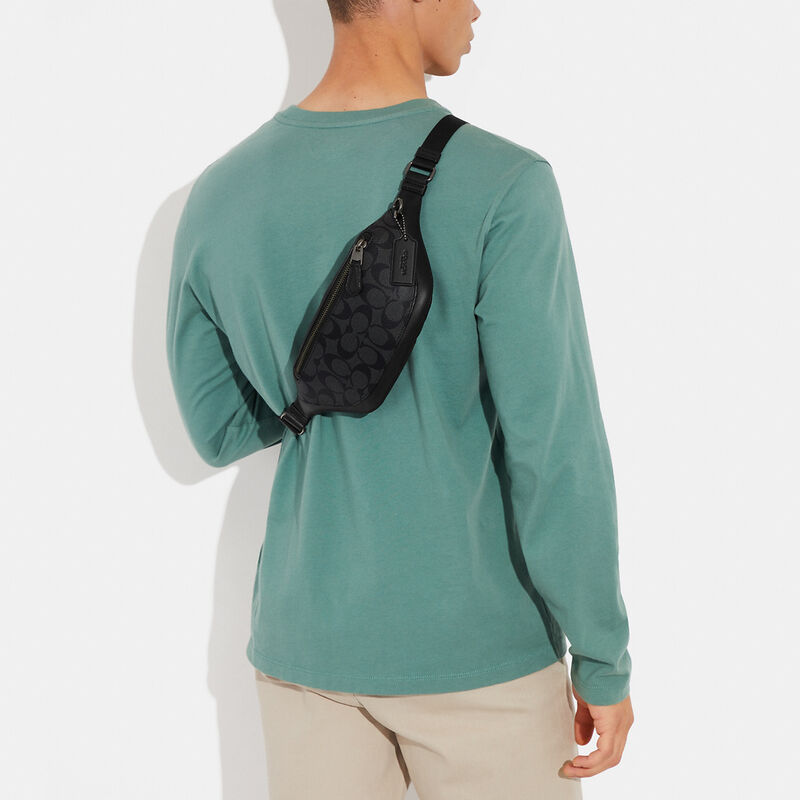 Warren Mini Belt Bag In Signature Canvas, CHARCOAL, hi-res image number 4