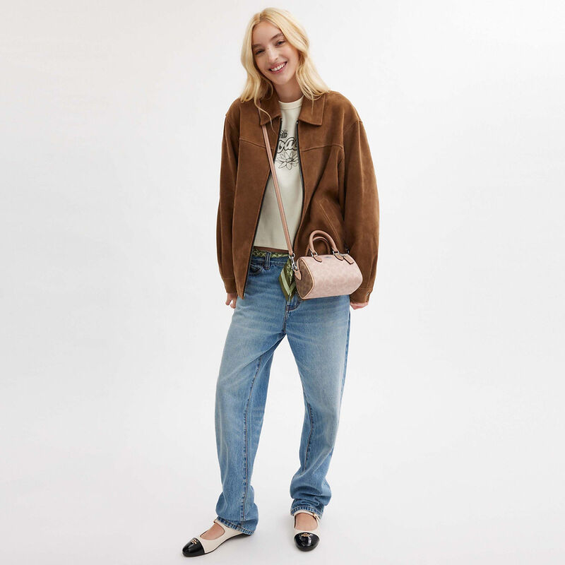 Mini Rowan Crossbody Bag In Blocked Signature Canvas, SV/SAND/TAUPE MULTI, hi-res image number 4