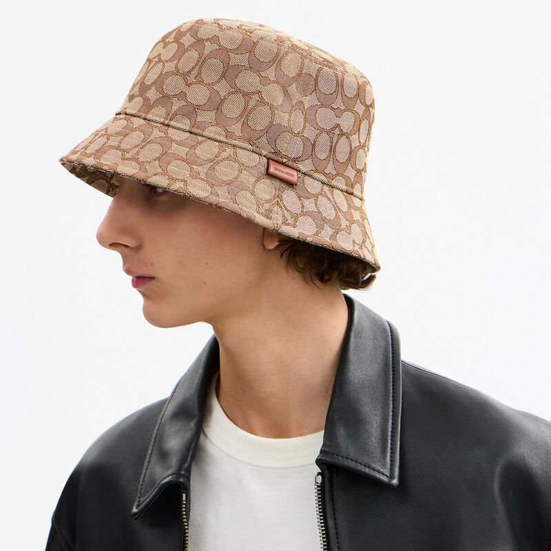 Signature Jacquard Bucket Hat, TAN, hi-res image number 3