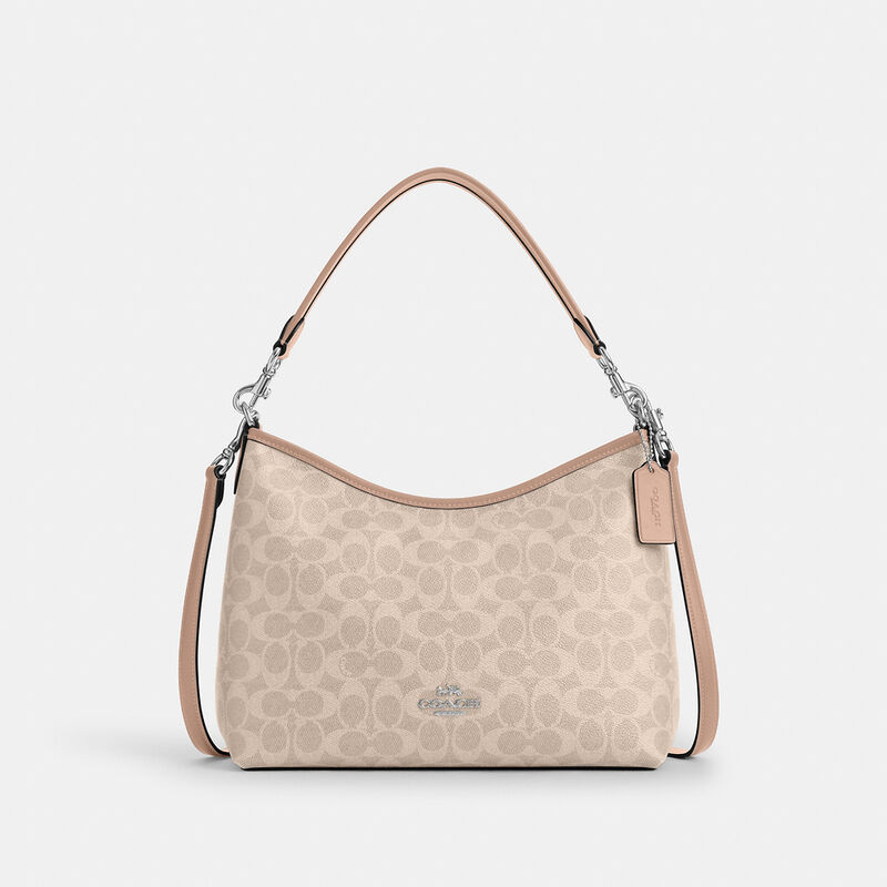 Laurel Shoulder Bag In Signature Canvas, SV/SAND/TAUPE, hi-res image number 1