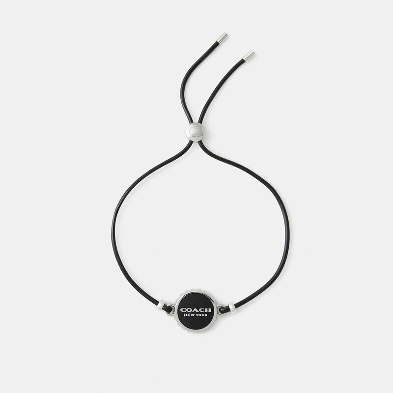 Enamel Bottle Cap Black Leather Bracelet