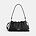 Faye Shoulder Bag With Ruching, SV/BLACK, swatch