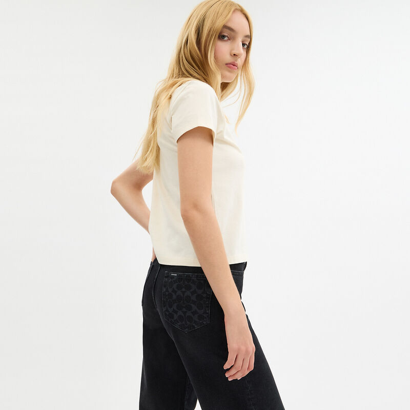 High Rise Black Denim Jean, BLACK, hi-res image number 4