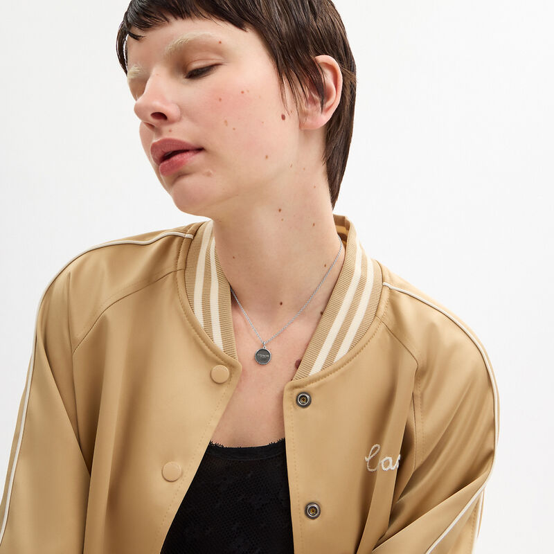 Bottle Cap Pendant Necklace, SILVER, hi-res image number 3