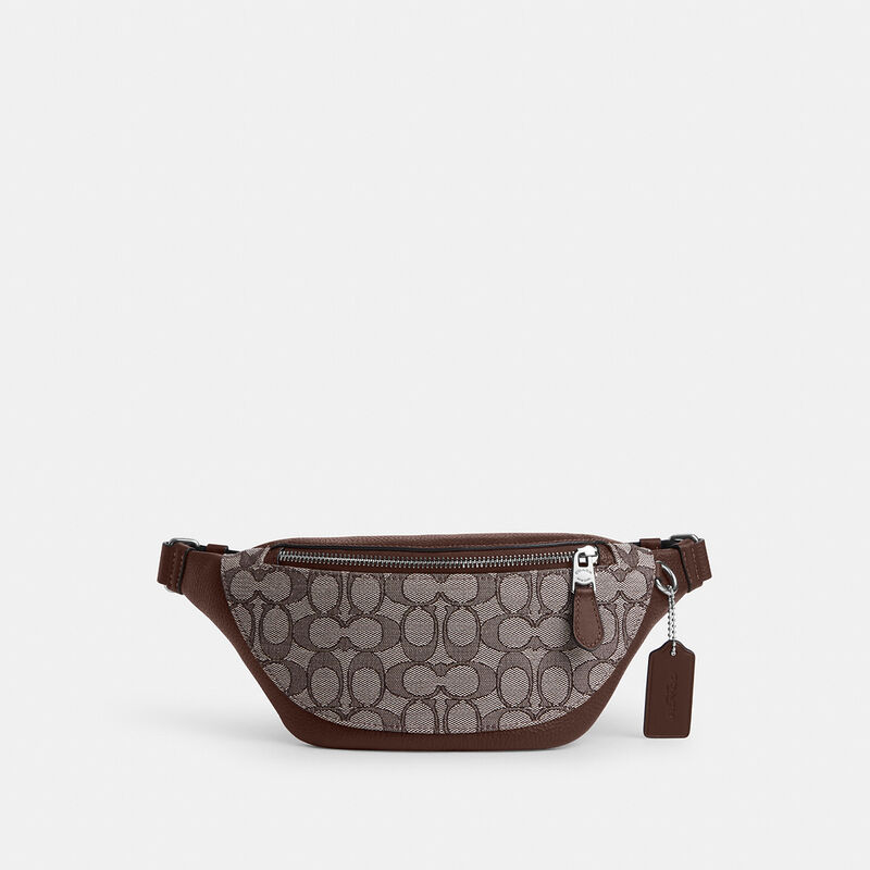 Warren Mini Belt Bag In Signature Jacquard, OAK/MAPLE, hi-res image number 1