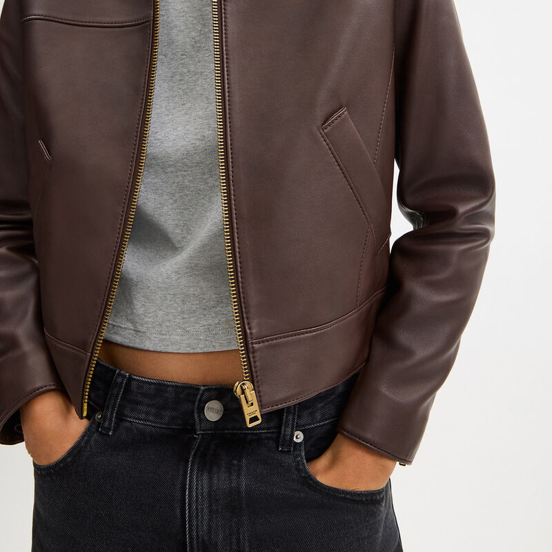 Leather Jacket, MAPLE, hi-res image number 4