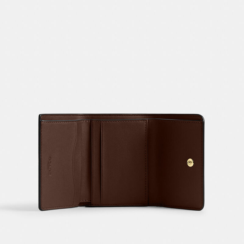 Card Holder Wallet In Blocked Signature Canvas, IM/WALNUT/TAN, hi-res image number 3