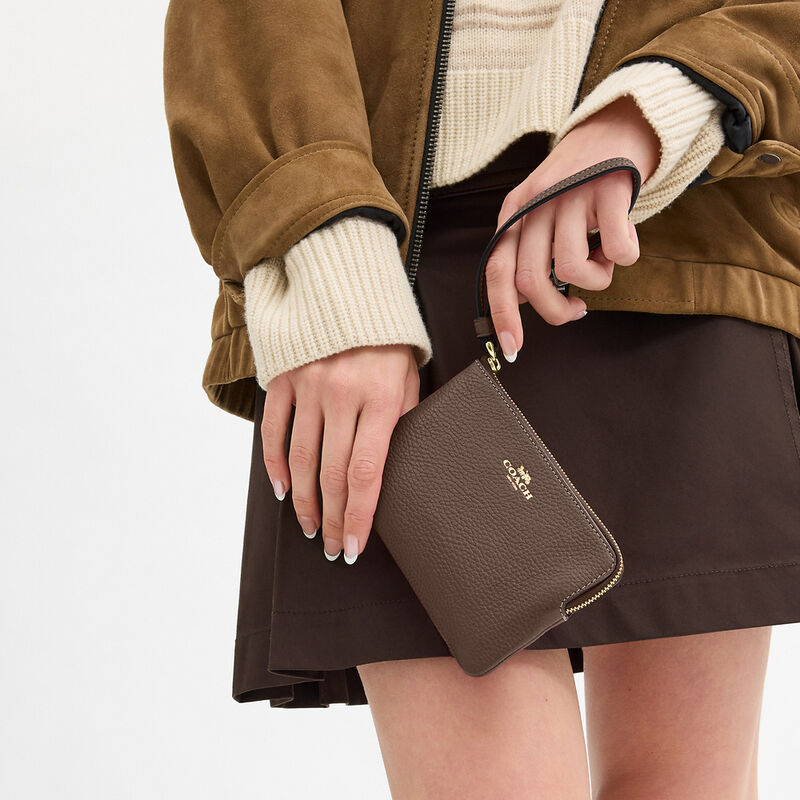 Corner Zip Wristlet, IM/DARK STONE, hi-res image number 3