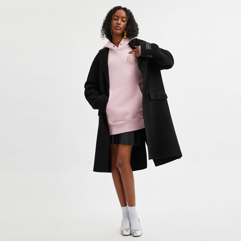 Double Faced Wool Coat, BLACK, hi-res image number 4