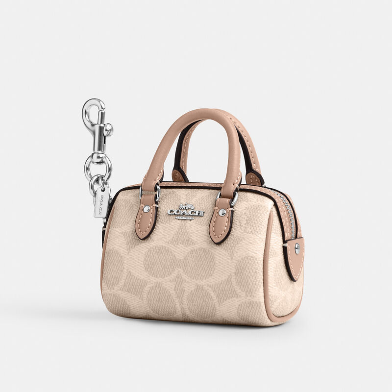 Mini Rowan Bag Charm In Signature Canvas