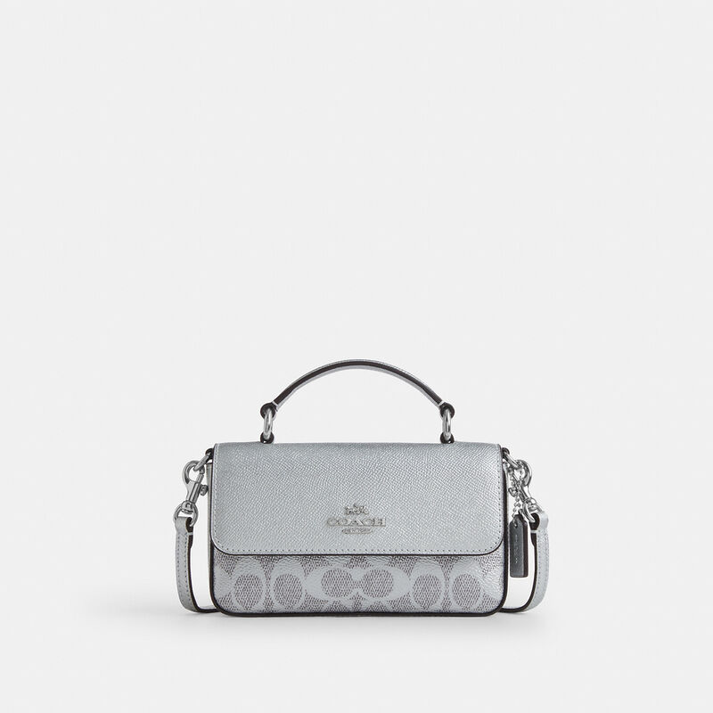 Mini Josie Top Handle Bag In Signature Canvas, SV/GRAY/SILVER, hi-res image number 1