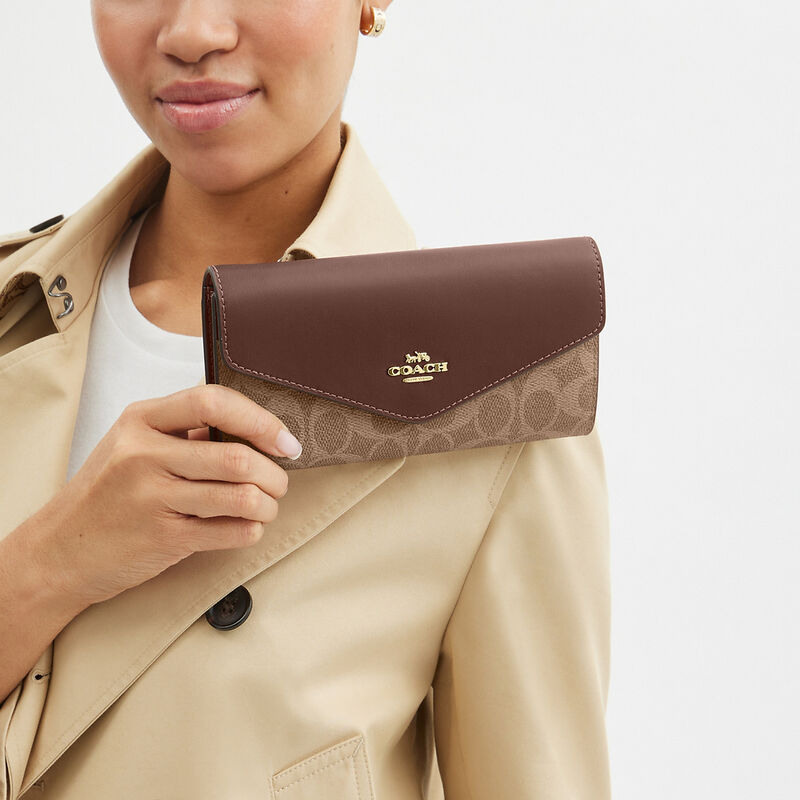 Envelope Wallet In Signature Canvas, IM/TAN/BROWN, hi-res image number 3