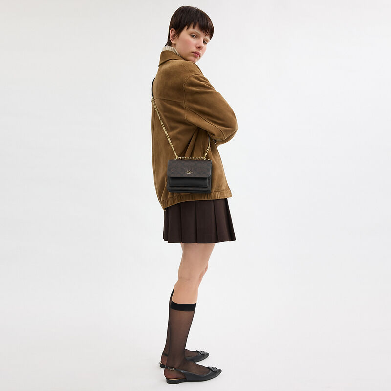 Mini Klare Crossbody Bag In Signature Canvas, IM/WALNUT/BLACK, hi-res image number 4