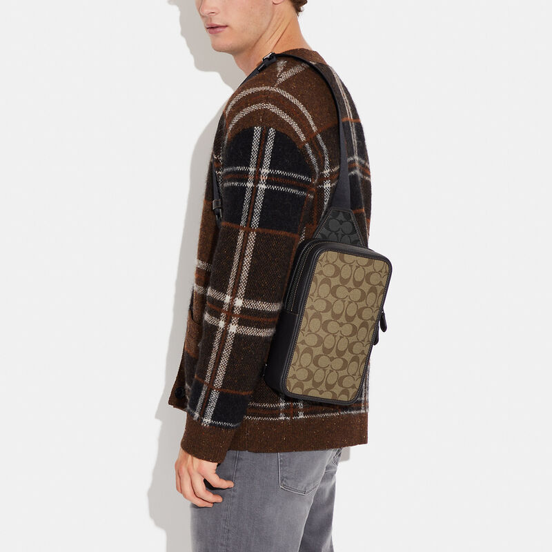 Sullivan Pack In Blocked Signature Canvas, KHAKI/CHARCOAL, hi-res image number 4