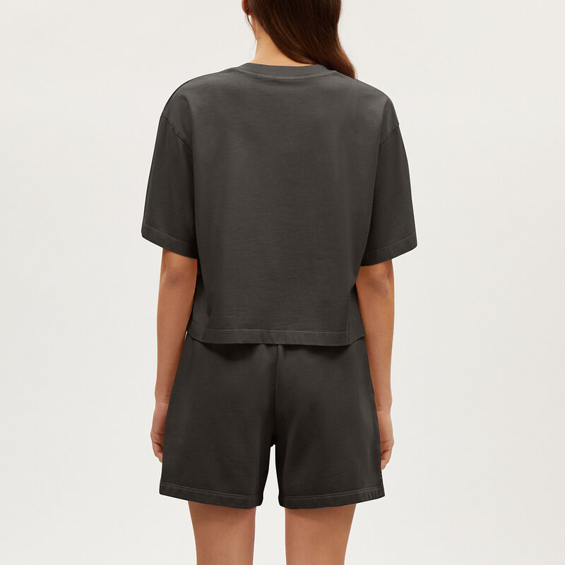 Garment Dye Cropped T-Shirt, SMOKE, hi-res image number 3