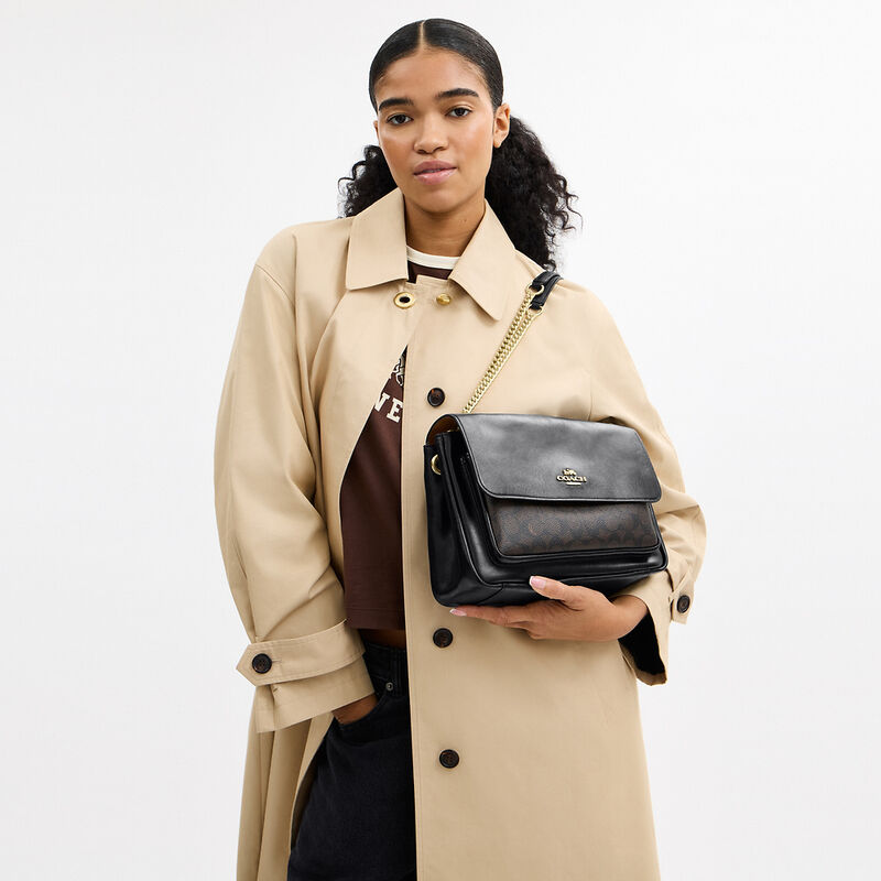 Elodie Crossbody Bag In Signature Canvas, IM/WALNUT/BLACK, hi-res image number 6