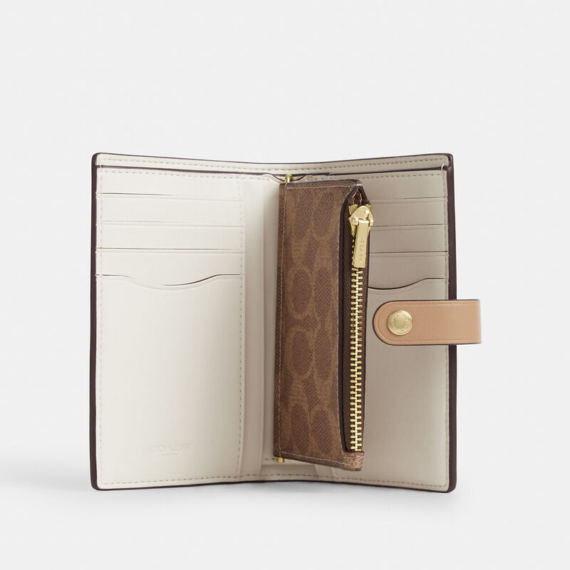 2-In-1 Wallet In Blocked Signature Canvas, IM/SAND/TAN, hi-res image number 3