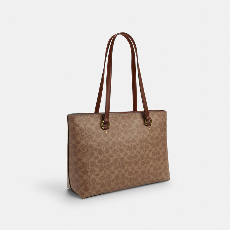 Station Tote Bag In Signature Canvas, IM/TAN/BROWN, hi-res image number 2