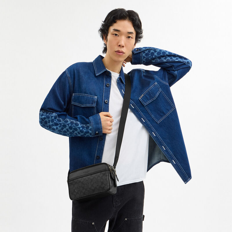 Graham Crossbody Bag In Signature Canvas, QB/CHARCOAL/BLACK, hi-res image number 4