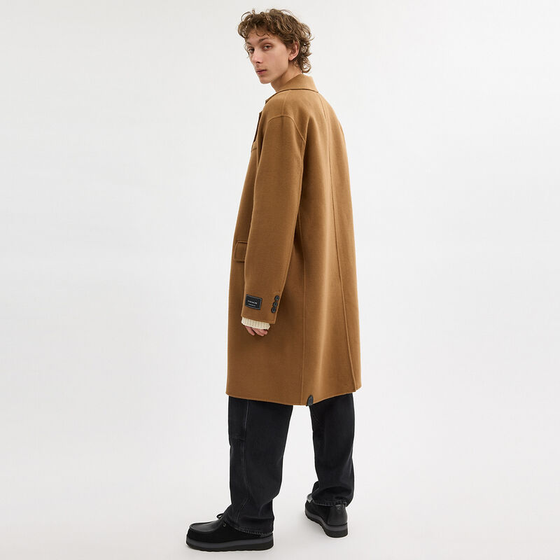 Double Faced Wool Coat, CAMEL, hi-res image number 3