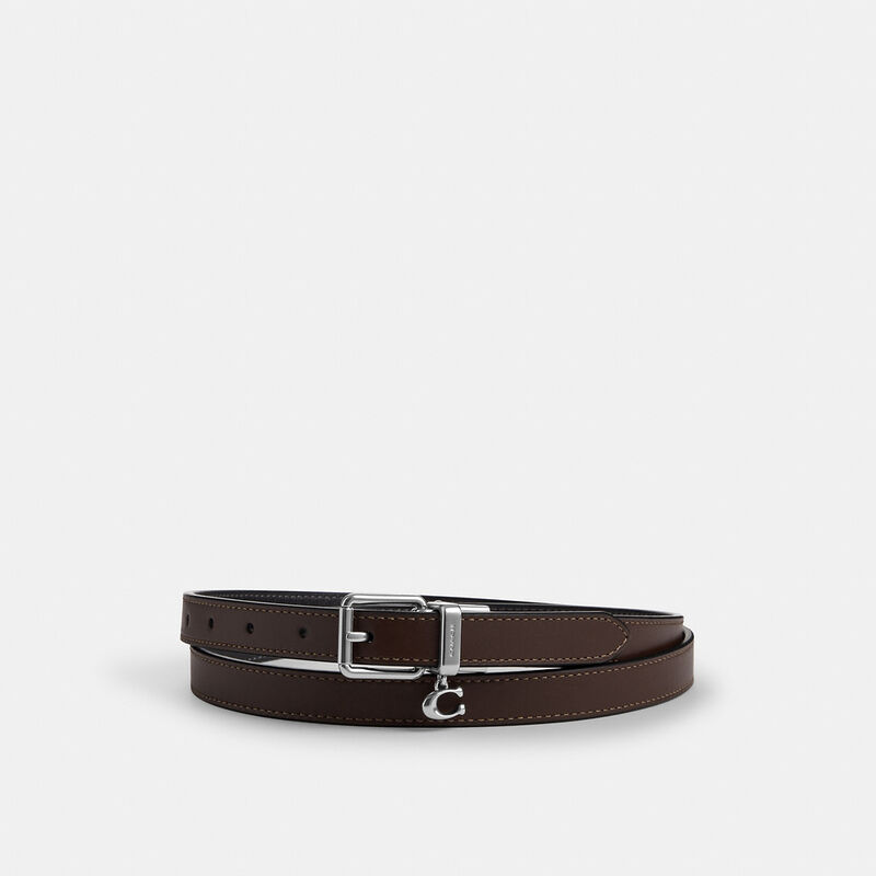Roller Buckle Cut-To-Size Reversible Belt With Charm, 18Mm