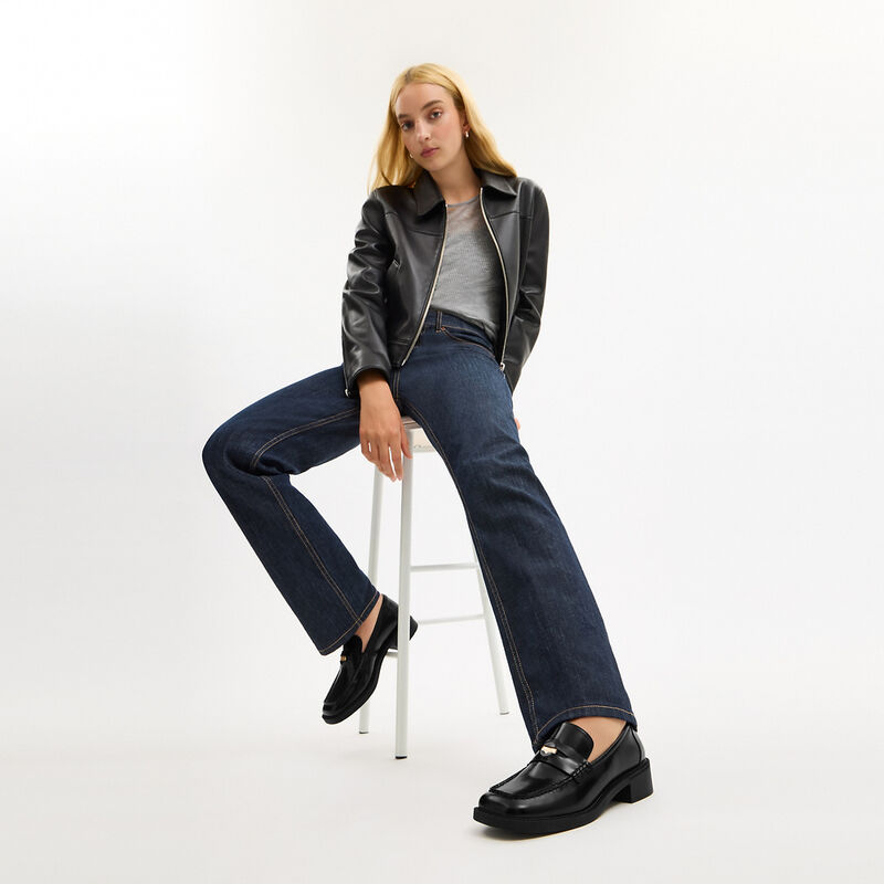 Square Toe Loafer, BLACK, hi-res image number 5