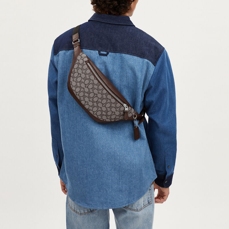 Warren Belt Bag In Signature Jacquard, OAK/MAPLE, hi-res image number 4