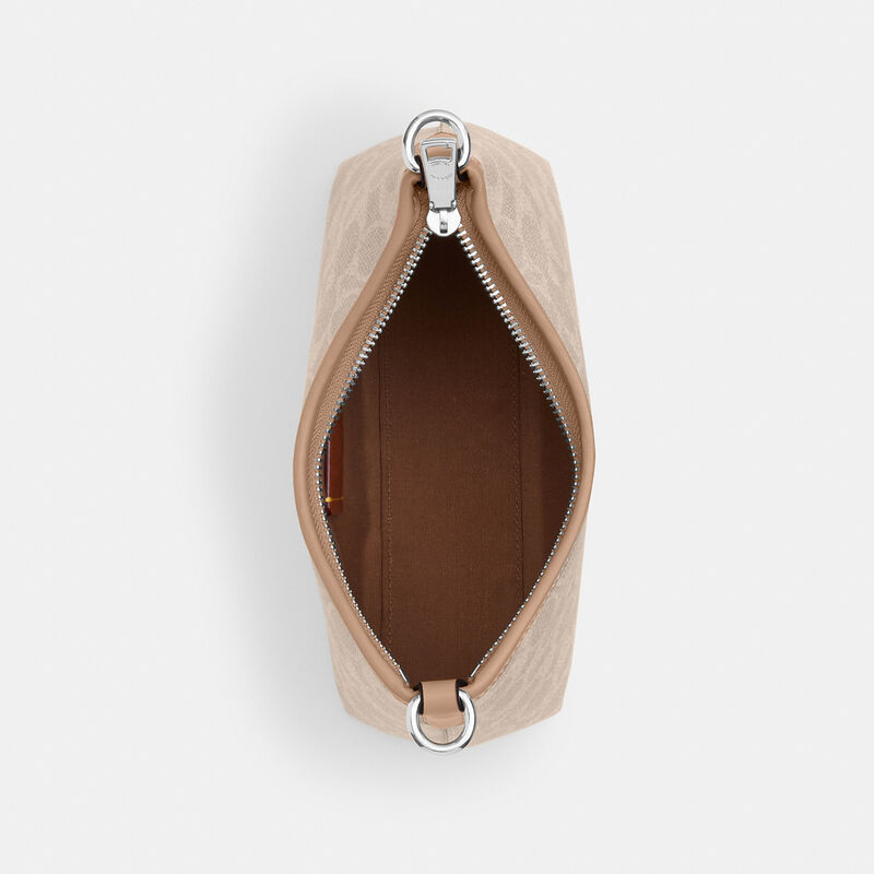 Laurel Small Shoulder Bag In Signature Canvas, SV/SAND/TAUPE, hi-res image number 5