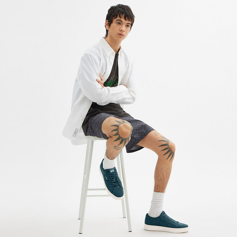 Sneaker In Signature Jacquard, DARK TEAL/CHALK, hi-res image number 5