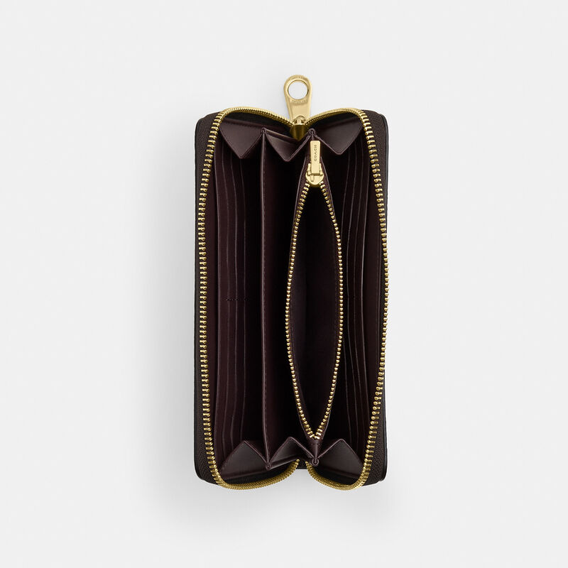 Long Zip Around Wallet In Signature Canvas