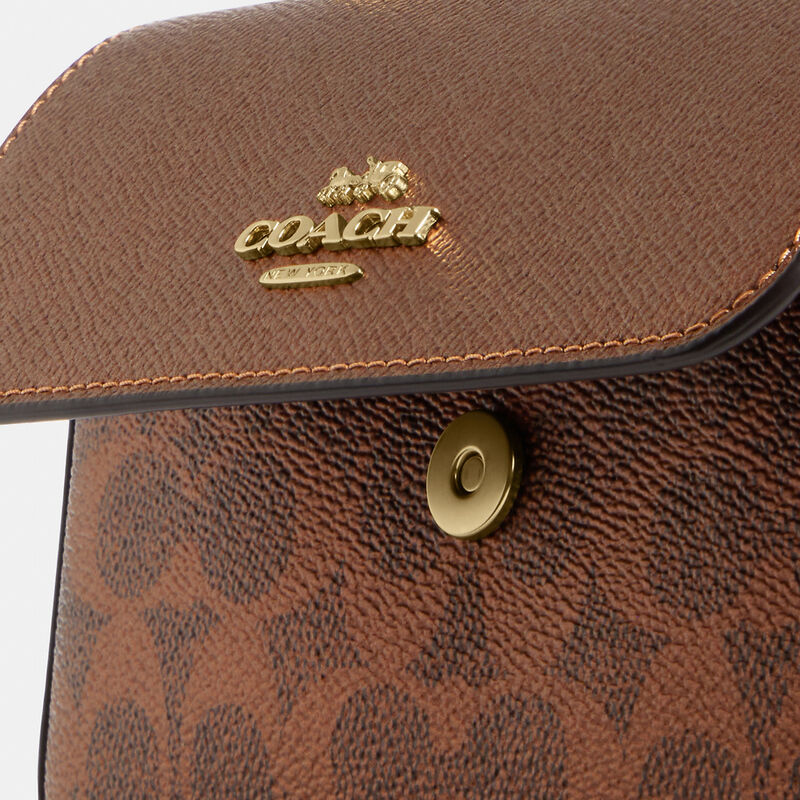 Mini Josie Top Handle Bag In Signature Canvas, IM/BROWN/COPPER, hi-res image number 7