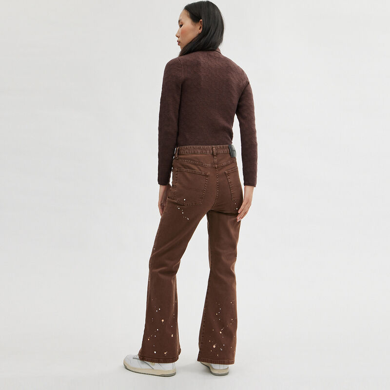 Canvas Boot Cut Jeans, Brown, hi-res image number 3