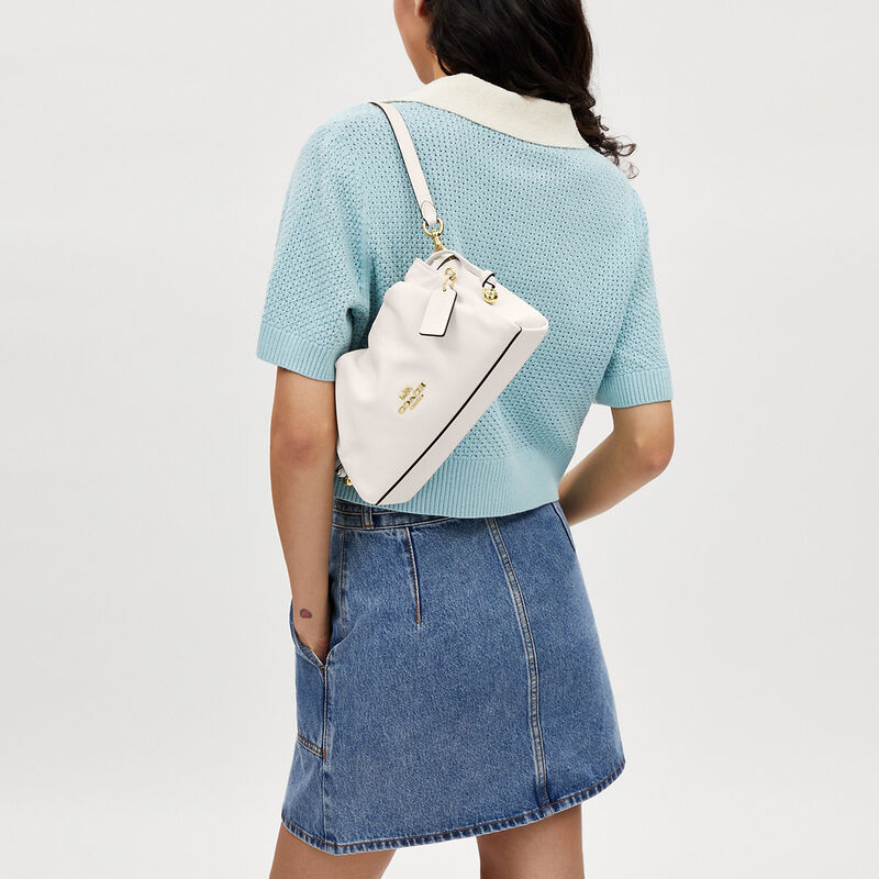 Faye Shoulder Bag With Ruching, IM/CHALK, hi-res image number 5