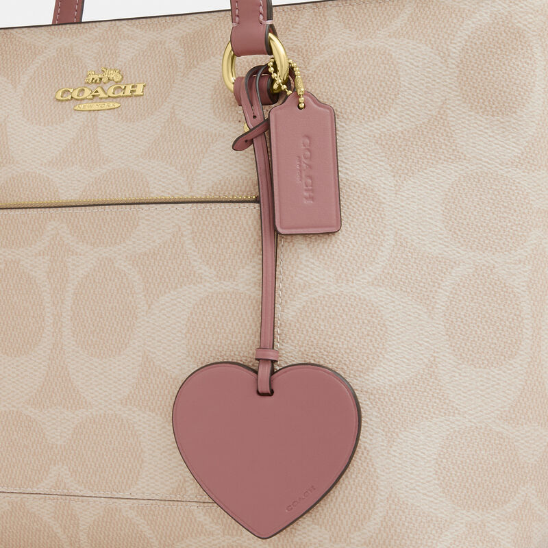 Station Tote Bag with Signature Heart Bag Charm, IM/SAND/PEONY, hi-res image number 4